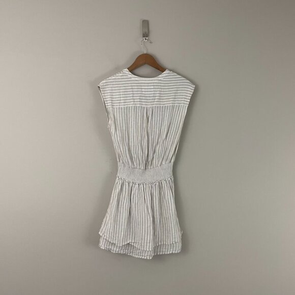 Rails Angelina Smocked Mini Dress in Dune Stripe Size Small - Picture 2 of 6